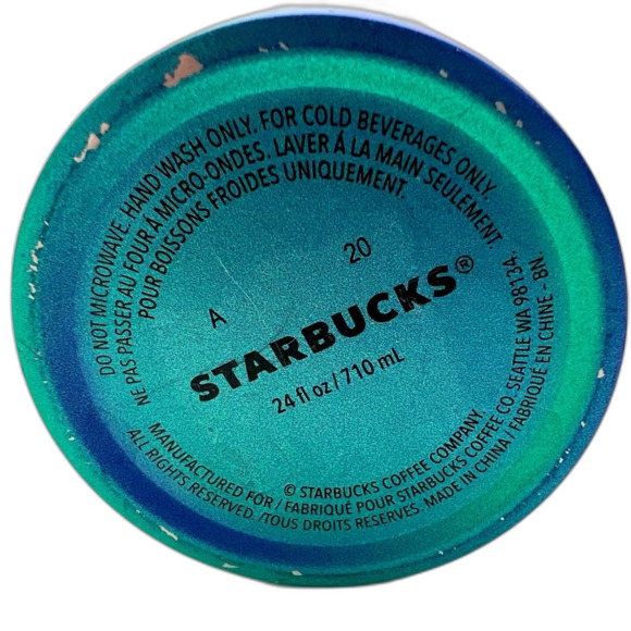 Starbucks Stainless Steel Ombré Venti 24oz Cold Cup Tumbler Green Blue Gradation - Picture 10 of 11